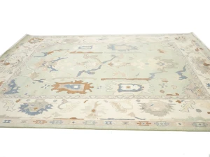 Muted Floral Colorfast 9X12 Oushak Chobi Oriental Rug