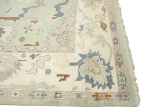 Muted Floral Colorfast 9X12 Oushak Chobi Oriental Rug