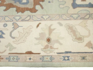 Muted Floral Colorfast 9X12 Oushak Chobi Oriental Rug