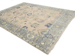 Muted Floral Colorfast 9X12 Oushak Chobi Oriental Rug