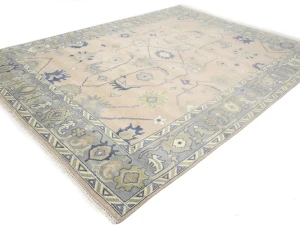 Muted Floral Colorfast 9X12 Oushak Chobi Oriental Rug