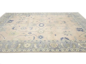 Muted Floral Colorfast 9X12 Oushak Chobi Oriental Rug