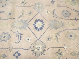 Muted Floral Colorfast 9X12 Oushak Chobi Oriental Rug