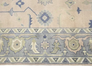 Muted Floral Colorfast 9X12 Oushak Chobi Oriental Rug