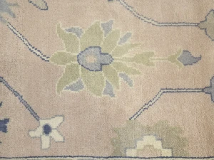 Muted Floral Colorfast 9X12 Oushak Chobi Oriental Rug