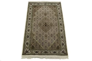 Cream Floral 3X5 Tabriz Fish Mahi Oriental Rug