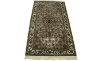 Cream Floral 3X5 Tabriz Fish Mahi Oriental Rug
