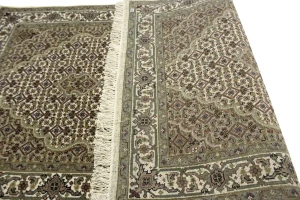 Cream Floral 3X5 Tabriz Fish Mahi Oriental Rug