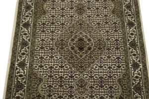 Cream Floral 3X5 Tabriz Fish Mahi Oriental Rug
