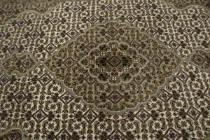 Cream Floral 3X5 Tabriz Fish Mahi Oriental Rug