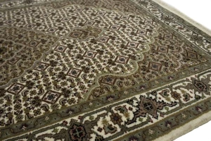 Cream Floral 3X5 Tabriz Fish Mahi Oriental Rug