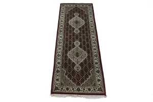 Red Floral Geometric 3X9 Tabriz Fish Mahi Oriental Runner Rug