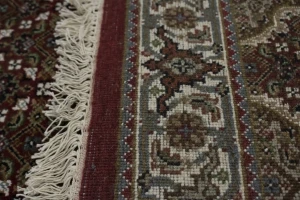 Red Floral Geometric 3X9 Tabriz Fish Mahi Oriental Runner Rug