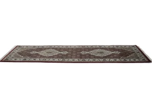 Red Floral Geometric 3X9 Tabriz Fish Mahi Oriental Runner Rug