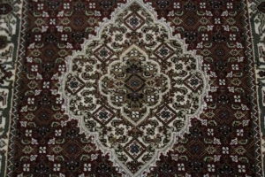 Red Floral Geometric 3X9 Tabriz Fish Mahi Oriental Runner Rug