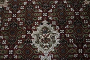 Red Floral Geometric 3X9 Tabriz Fish Mahi Oriental Runner Rug
