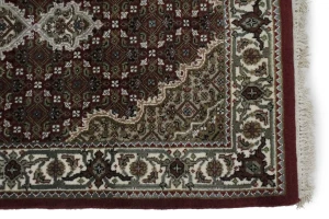 Red Floral Geometric 3X9 Tabriz Fish Mahi Oriental Runner Rug
