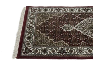Red Floral Geometric 3X9 Tabriz Fish Mahi Oriental Runner Rug