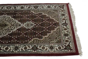 Red Floral Geometric 3X9 Tabriz Fish Mahi Oriental Runner Rug