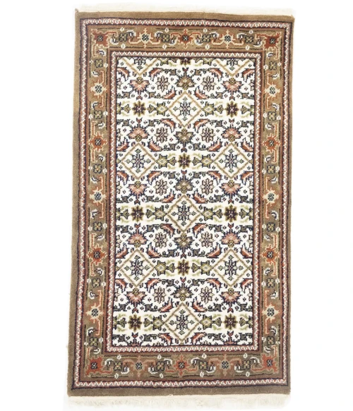Cream Floral Tribal 3X5 Indo-Bidjar Oriental Rug