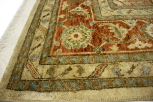 Cream & Rust Orange Traditional 6X9 Heriz Serapi Oriental Rug
