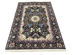 Black Floral 4X6 Kirman Oriental Rug