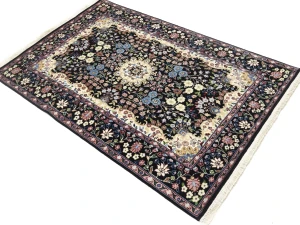 Black Floral 4X6 Kirman Oriental Rug