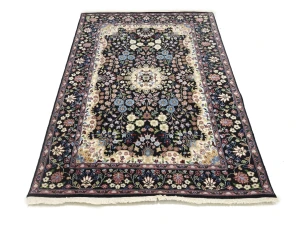 Black Floral 4X6 Kirman Oriental Rug