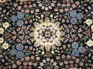 Black Floral 4X6 Kirman Oriental Rug