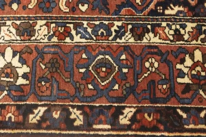 Vintage Rusty Red Floral 10X13 Bakhtiari Persian Rug