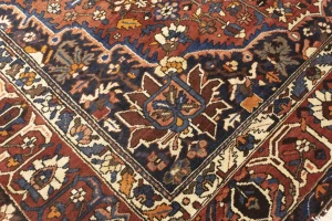 Vintage Rusty Red Floral 10X13 Bakhtiari Persian Rug