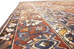 Vintage Rusty Red Floral 10X13 Bakhtiari Persian Rug