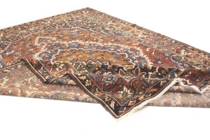Vintage Rusty Red Floral 10X13 Bakhtiari Persian Rug