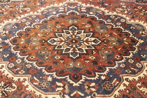 Vintage Rusty Red Floral 10X13 Bakhtiari Persian Rug
