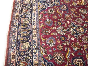 Vintage Maroon Red Traditional 10X13 Mashad Persian Rug