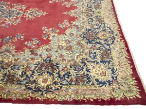 Semi Antique Red Traditional Floral 10X14 Kerman Persian Rug