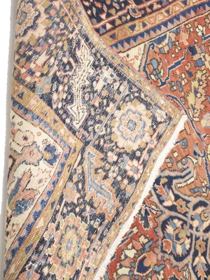Semi Antique Rusty Red Geometric 8X12 Heriz Persian Rug
