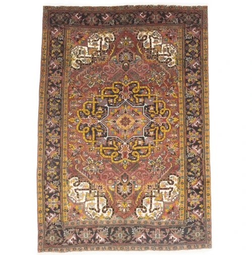 Vintage Muted Colors Geometric 8X11 Heriz Persian Rug