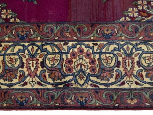Semi Antique Maroon Red Floral 7X11 Yazd Persian Rug