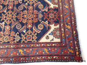 Semi Antique Purple-navy Tribal 3'5X11'5 Malayer Persian Runner Rug
