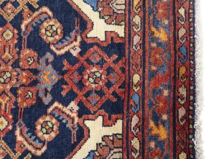 Semi Antique Purple-navy Tribal 3'5X11'5 Malayer Persian Runner Rug