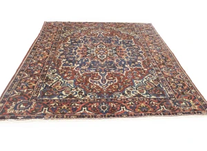 Semi Antique Rusty Brown Floral 10X13 Bakhtiari Persian Rug