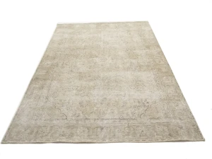 Antique Muted Floral 6'1X9'7 Distressed Vintage Oriental Rug