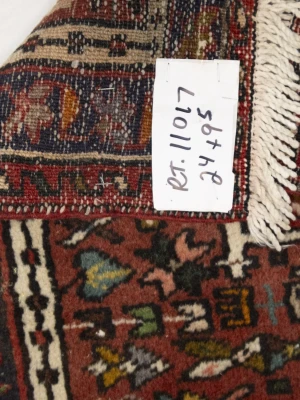 Vintage Red Geometric 2'4X9'5 Karajeh Persian Runner Rug