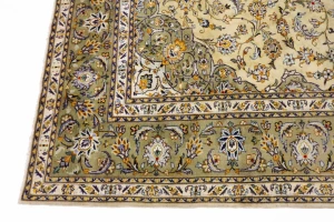 Vintage Beige Traditional 8X11 Kashan Persian Rug