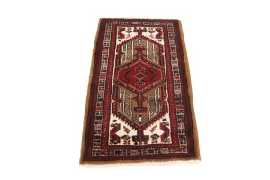 Vintage Red Tribal 2'4X4 Meshkin Persian Rug