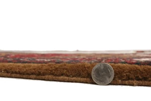 Vintage Red Tribal 2'4X4 Meshkin Persian Rug