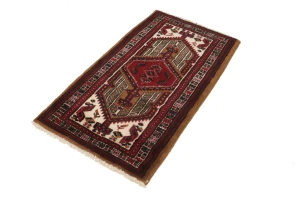 Vintage Red Tribal 2'4X4 Meshkin Persian Rug