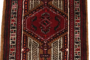 Vintage Red Tribal 2'4X4 Meshkin Persian Rug