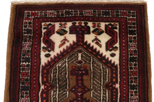 Vintage Red Tribal 2'4X4 Meshkin Persian Rug